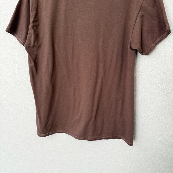 [Vinyl Icons] Brown ACDC Back in Black Studded Graphic Tee T-Shirt Size Medium M - Picture 7 of 10